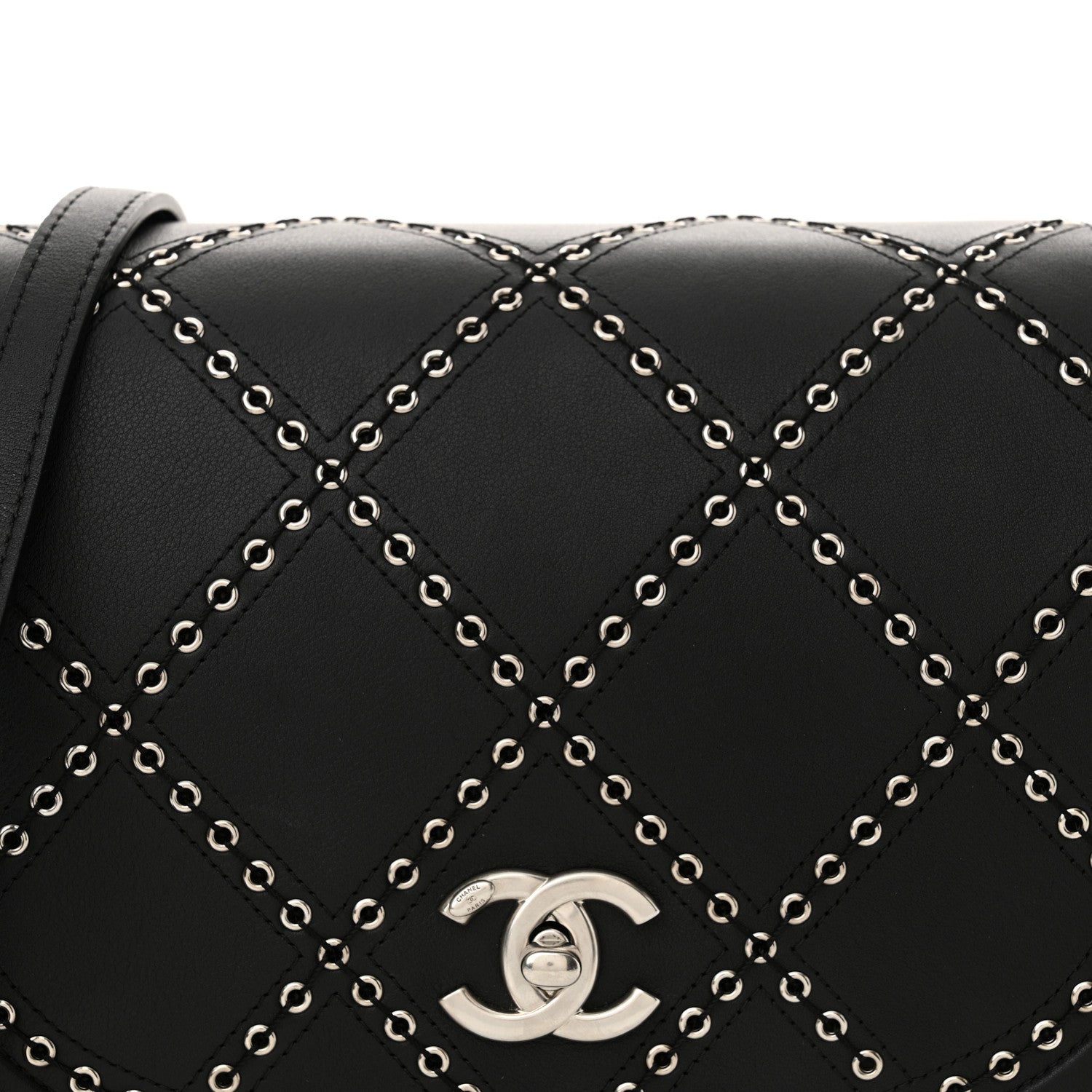Chanel Calfskin Coco Eyelets Small Flap Bag Black 6 of 14