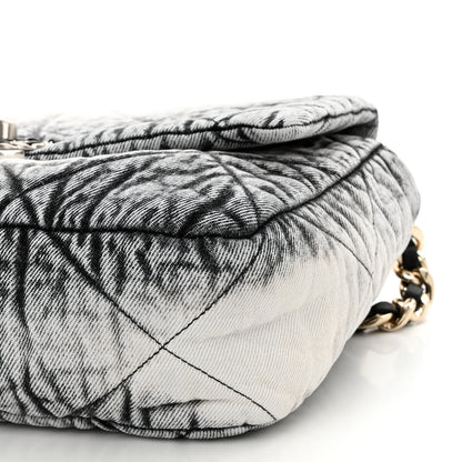 Chanel Washed Denim Quilted Medium Chanel 19 Flap Black White 9 of 10
