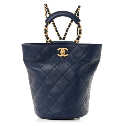 Chanel Lambskin Quilted In The Loop Backpack Bag Navy 1 of 11