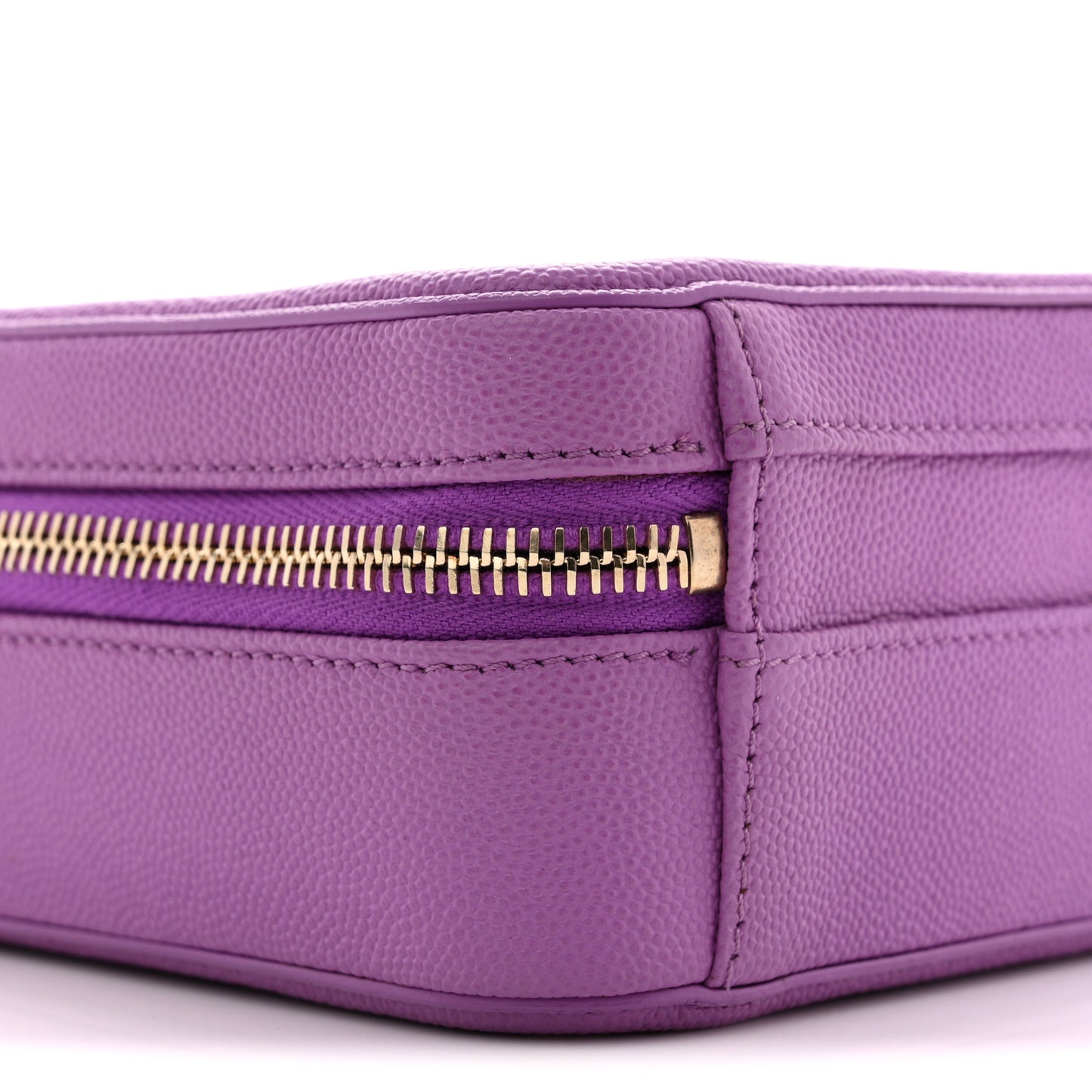 Caviar Quilted CC North South Filigree Vanity Case Purple
