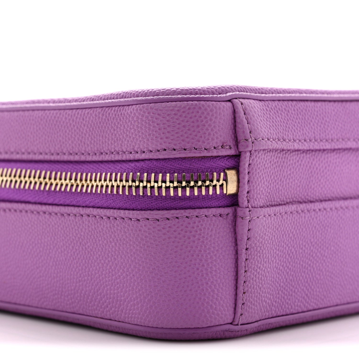 Chanel Caviar Quilted CC North South Filigree Vanity Case Purple 9 of 12