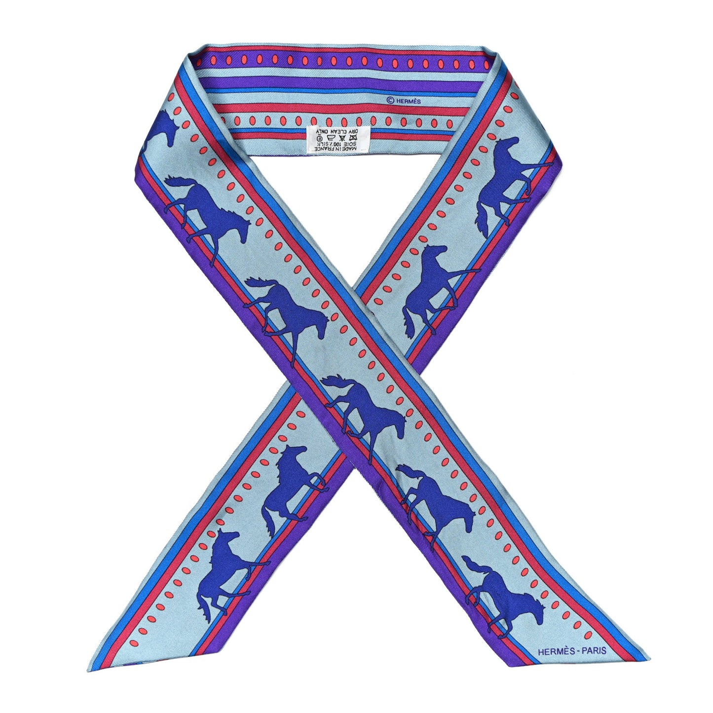 Silk Sequences Twilly Scarf Bleu Glacier