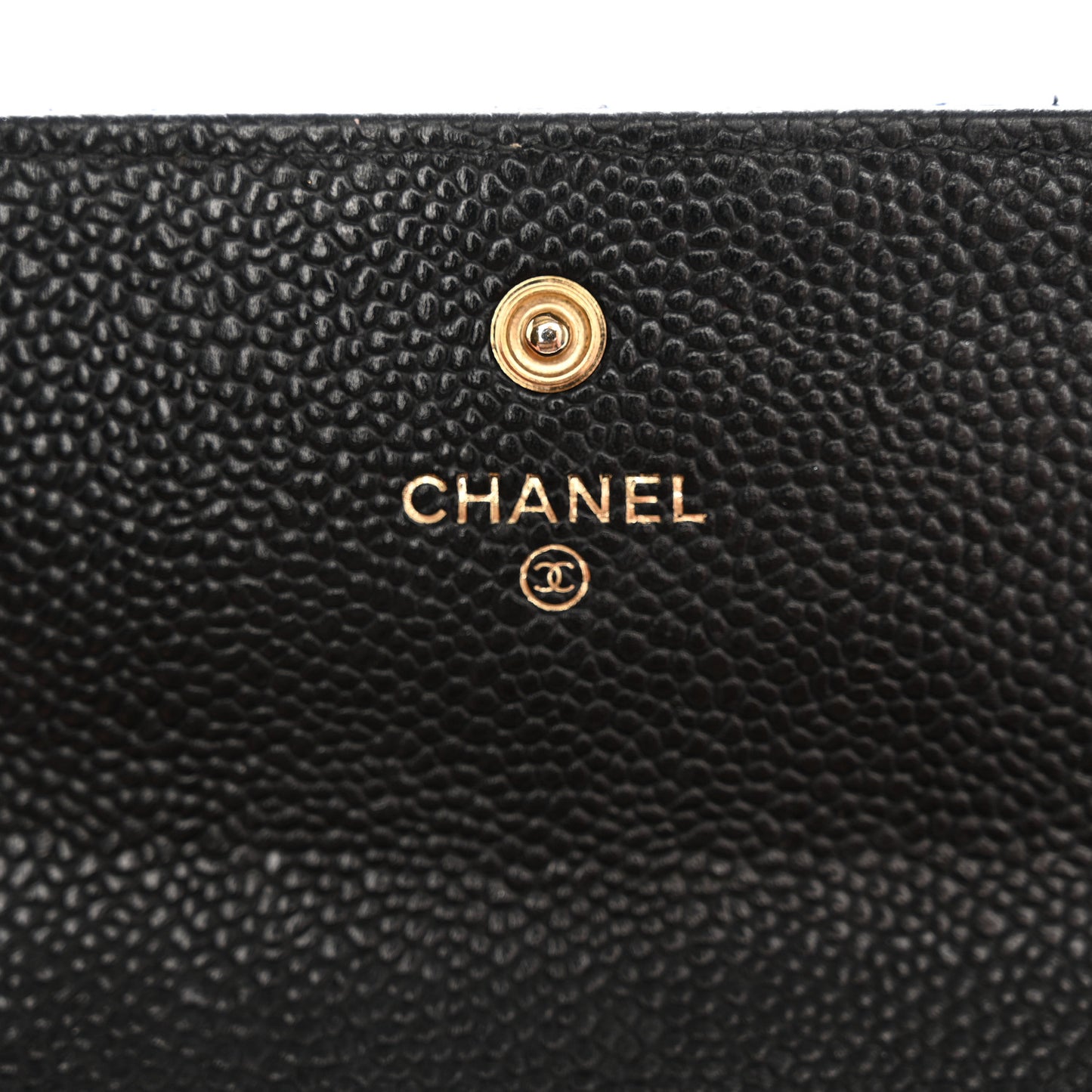 Caviar Quilted Large Gusset Flap Wallet Black
