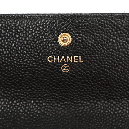 Chanel Caviar Quilted Large Gusset Flap Wallet Black 6 of 9
