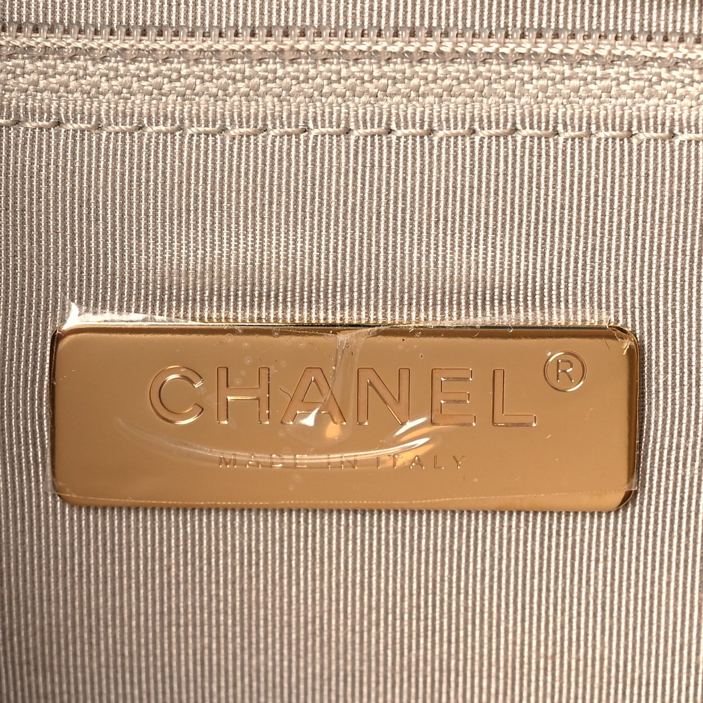 Lambskin Quilted Medium Chanel 19 Flap Light Beige
