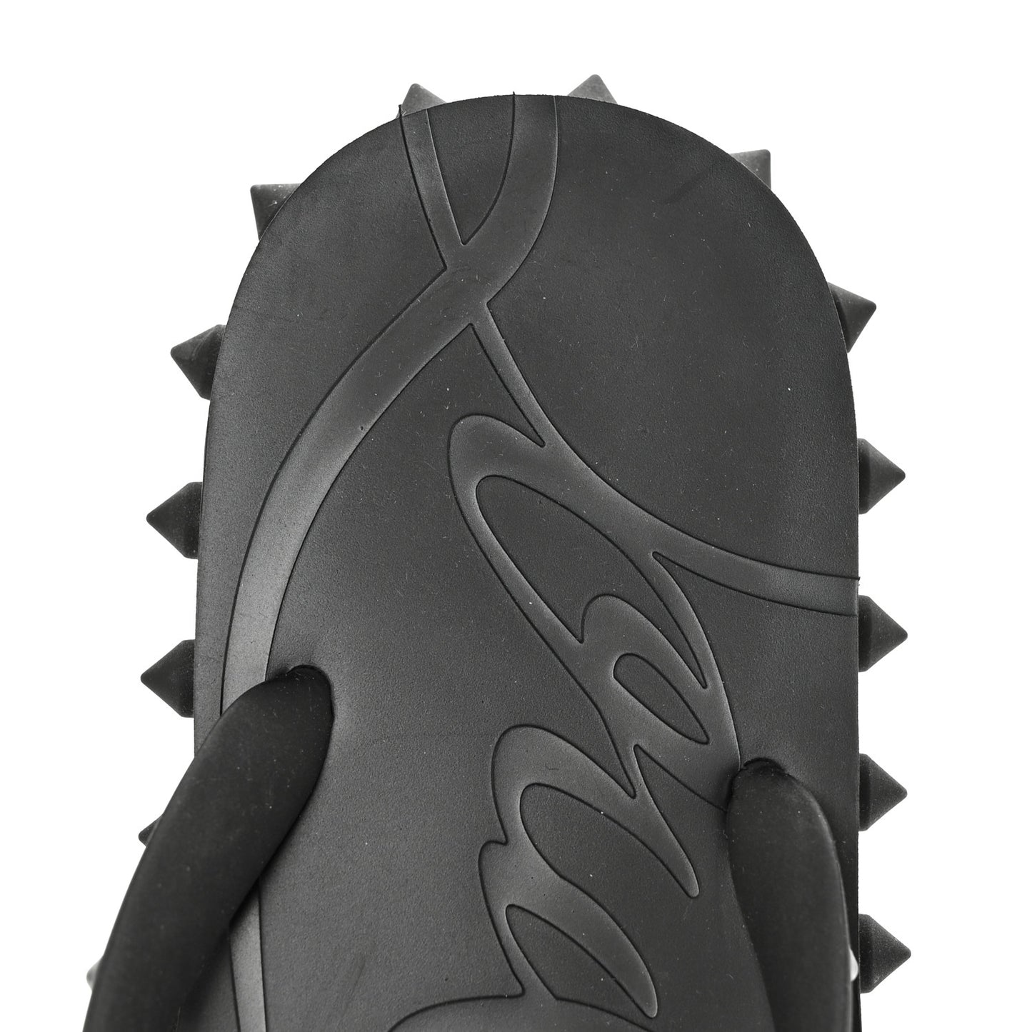 Rubber Spike Loubi Flip Flip Platform Sandals 39 Black