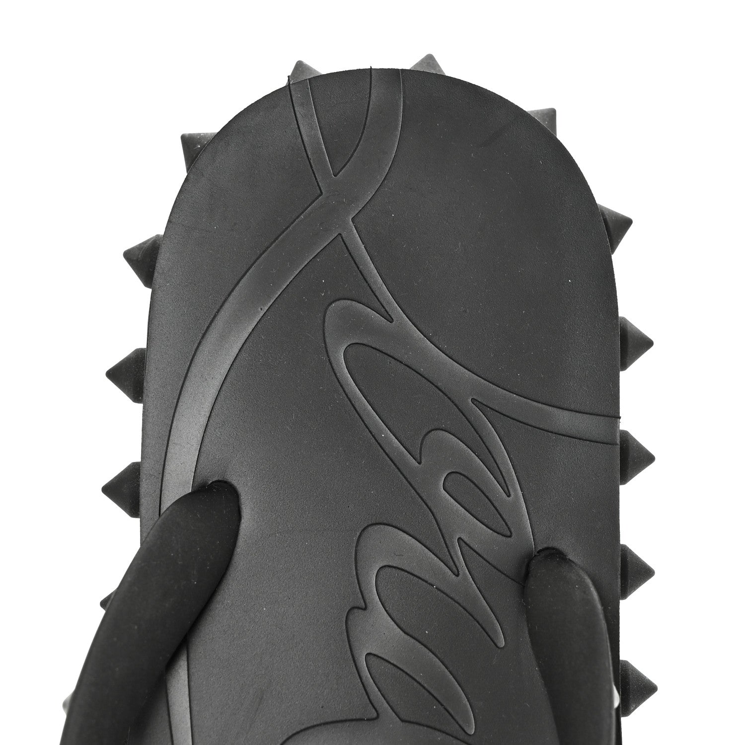 Christian Louboutin Rubber Spike Loubi Flip Flip Platform Sandals 39 Black 7 of 7