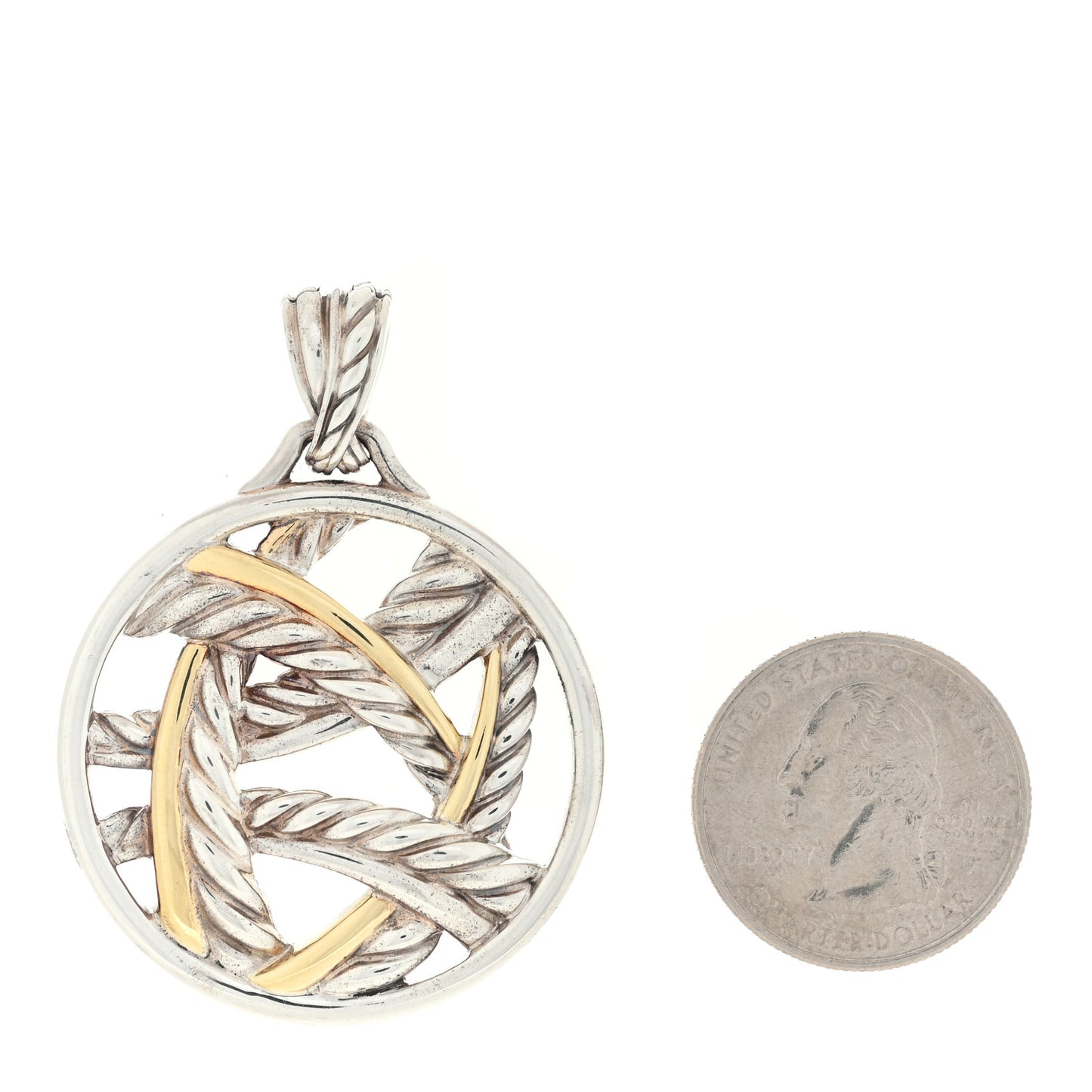 Sterling Silver 18K Yellow Gold Papyrus Enhancer Pendant