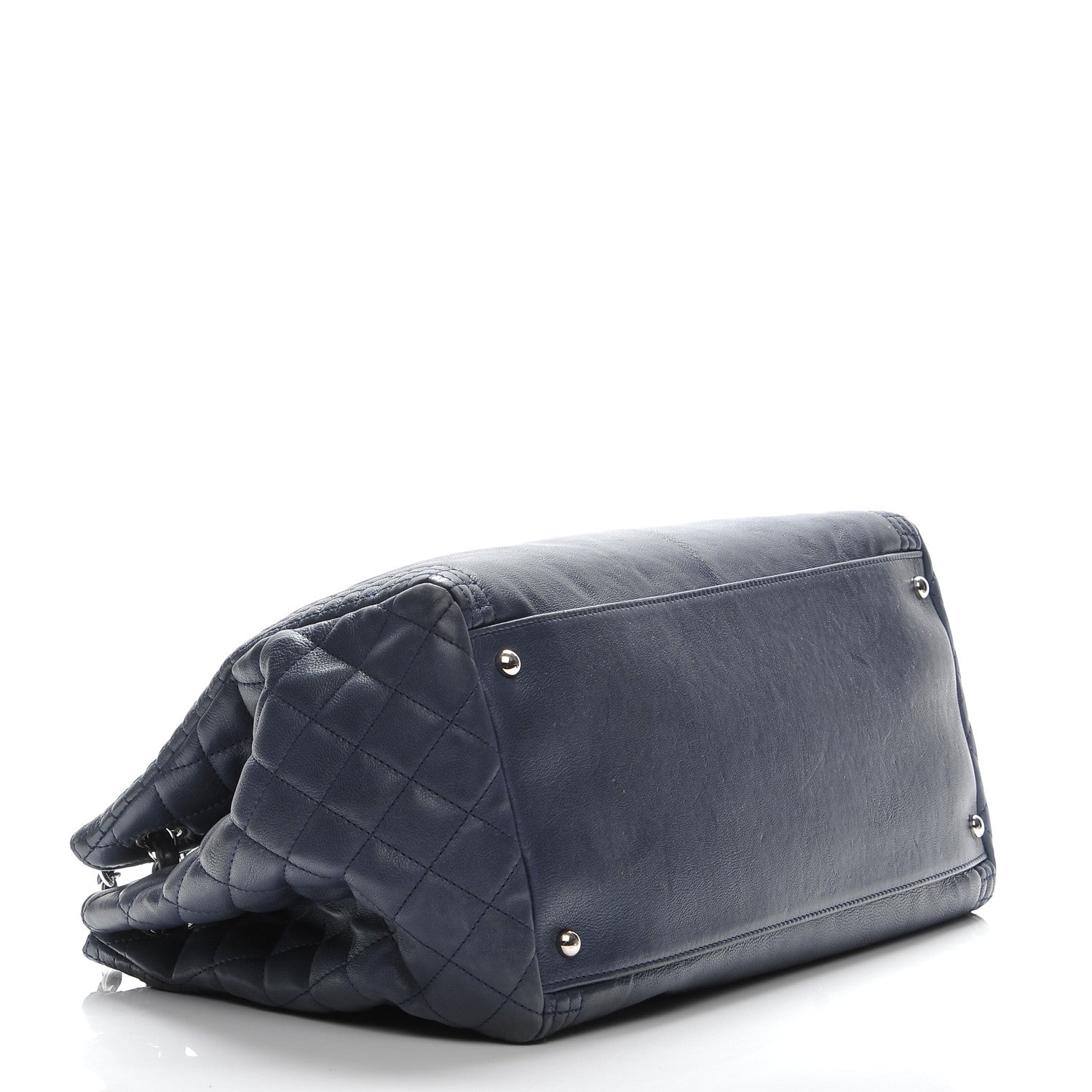 Chanel Calfskin Coco Bengal Open Accordion Tote Blue 4 of 11
