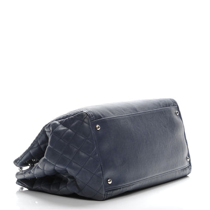 Chanel Calfskin Coco Bengal Open Accordion Tote Blue 4 of 11