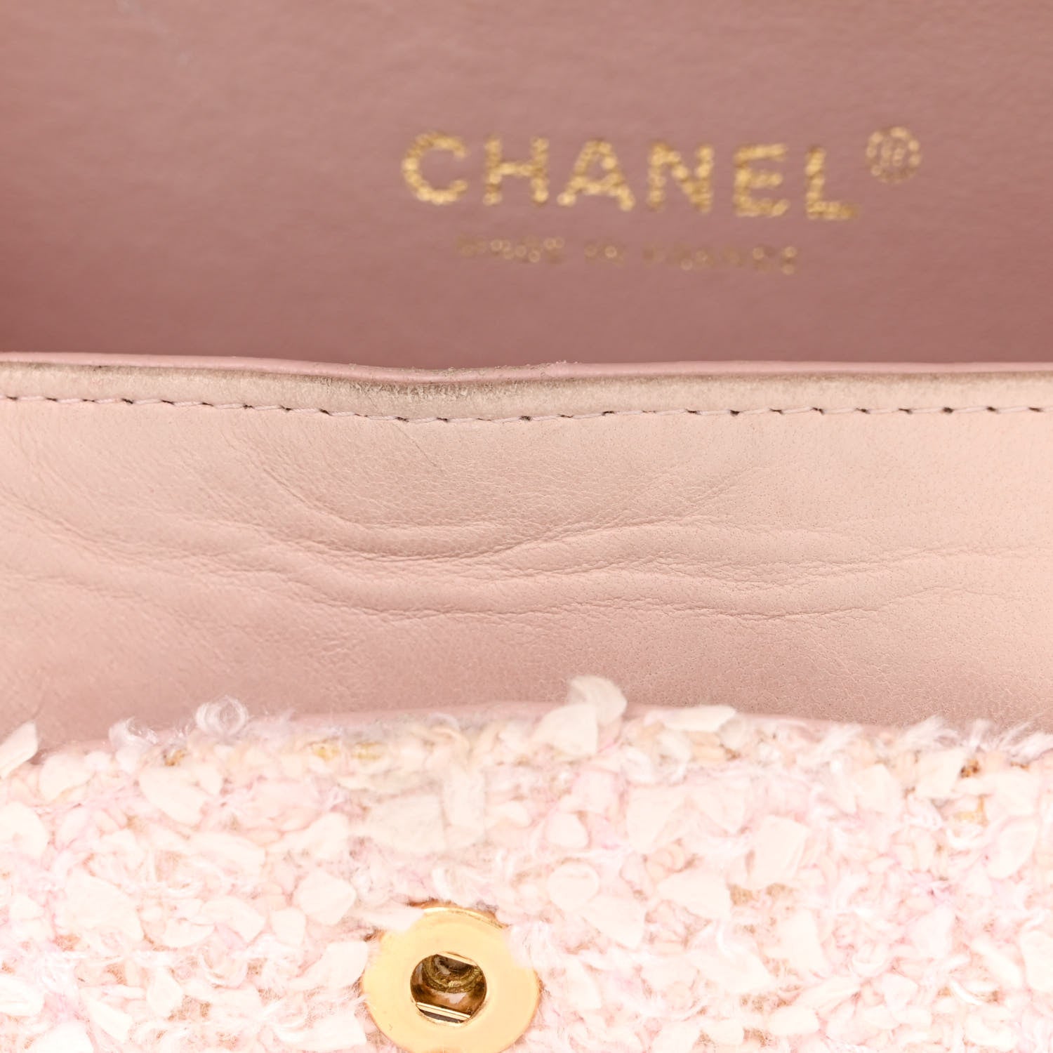 Chanel Tweed Medium Double Flap Pink 7 of 18