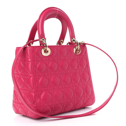 Christian Dior Lambskin Cannage Medium Lady Dior Pink 2 of 8