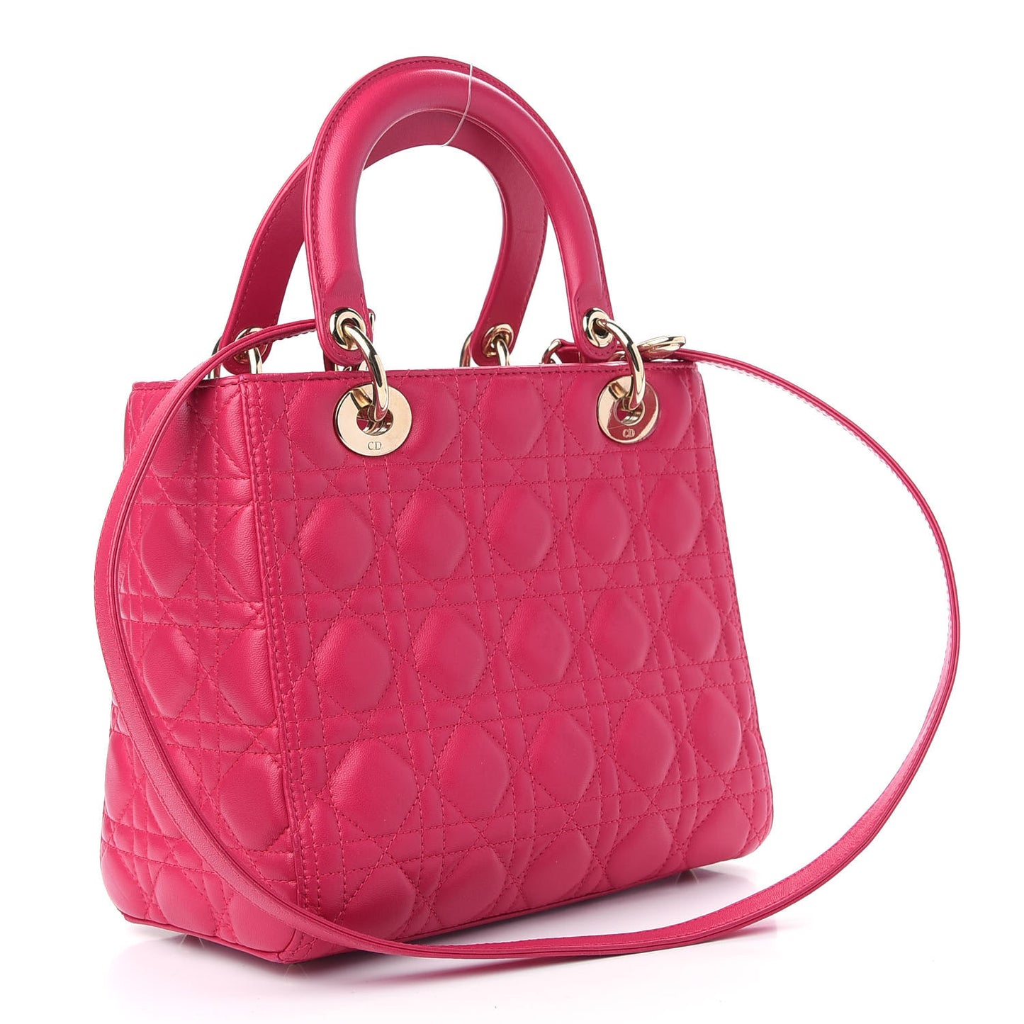 Lambskin Cannage Medium Lady Dior Pink