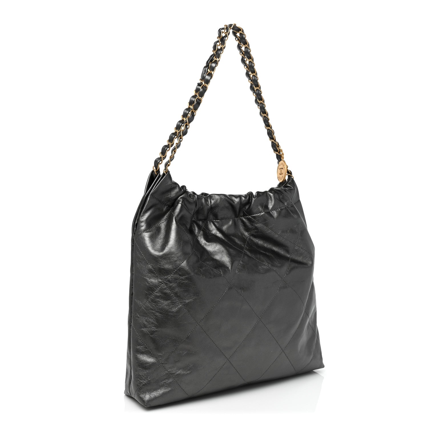 Chanel Shiny Calfskin Quilted Small Chanel 22 Grey 3 of 8