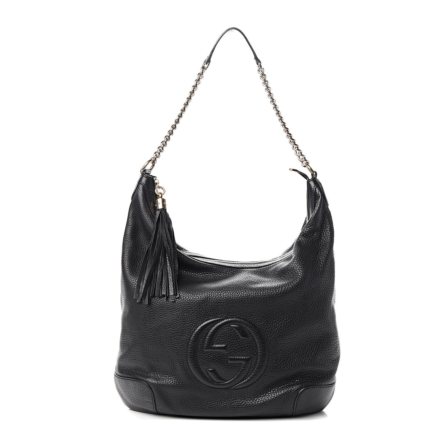 Gucci Pebbled Calfskin Medium Soho Chain Hobo Black 1 of 11