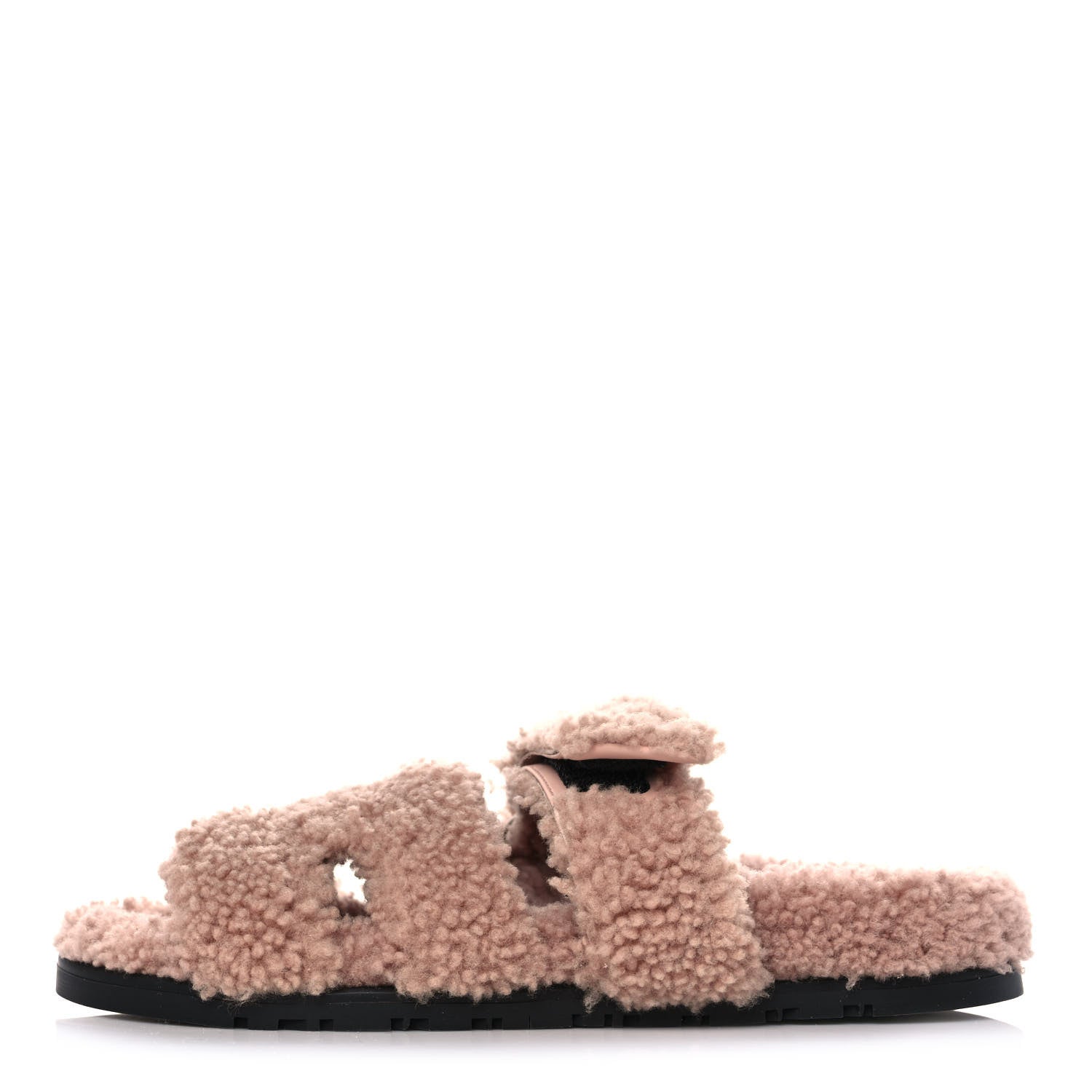 Hermes Woolskin Womens Chypre Sandals 36.5 Bois De Santal 1 of 8