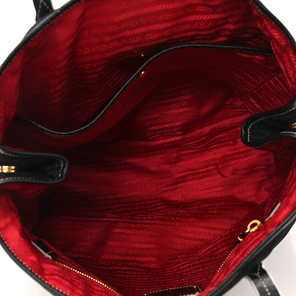 Prada Tessuto Nylon Saffiano Shopping Tote Black 5 of 13