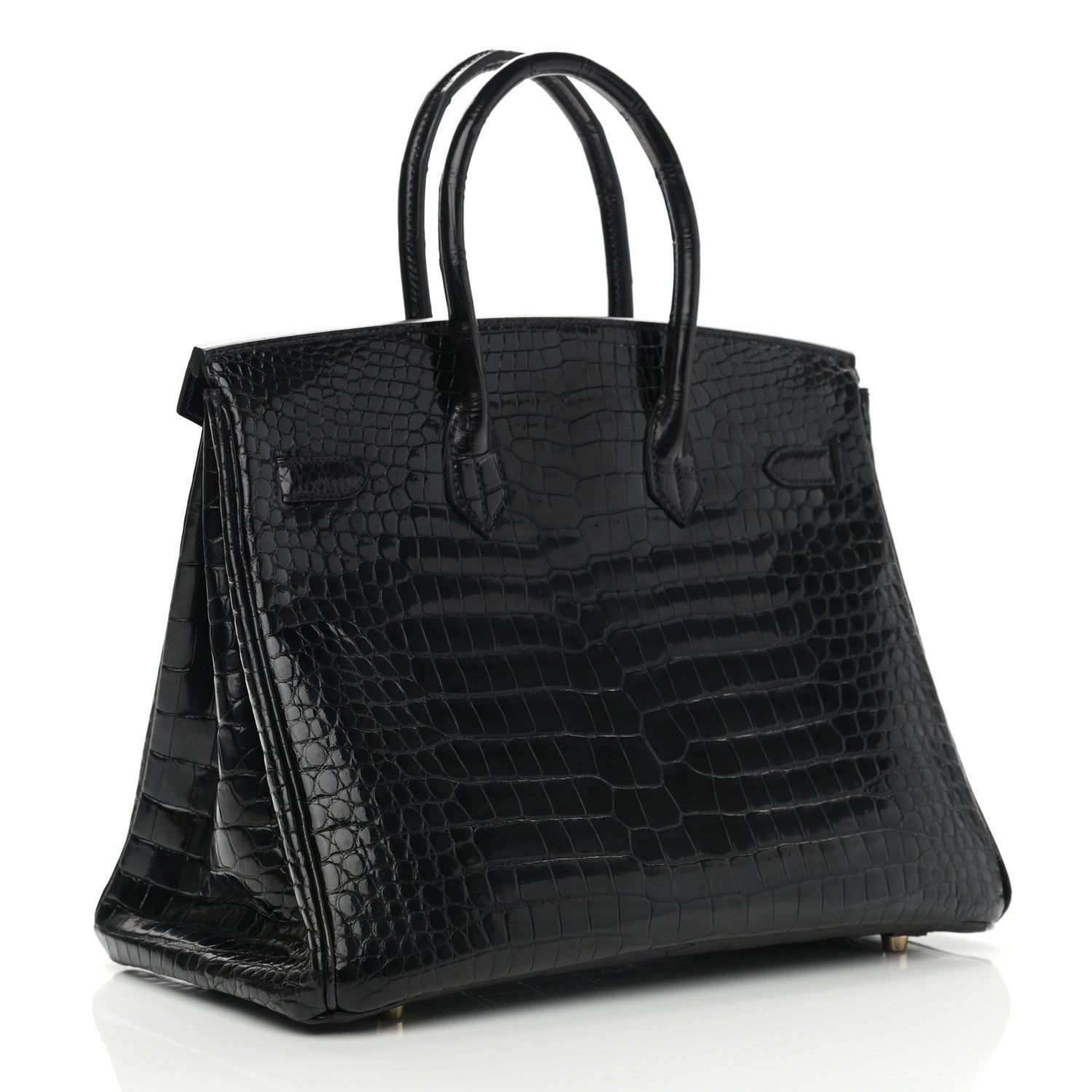 Hermes Shiny Porosus Crocodile Birkin 35 Black 3 of 12