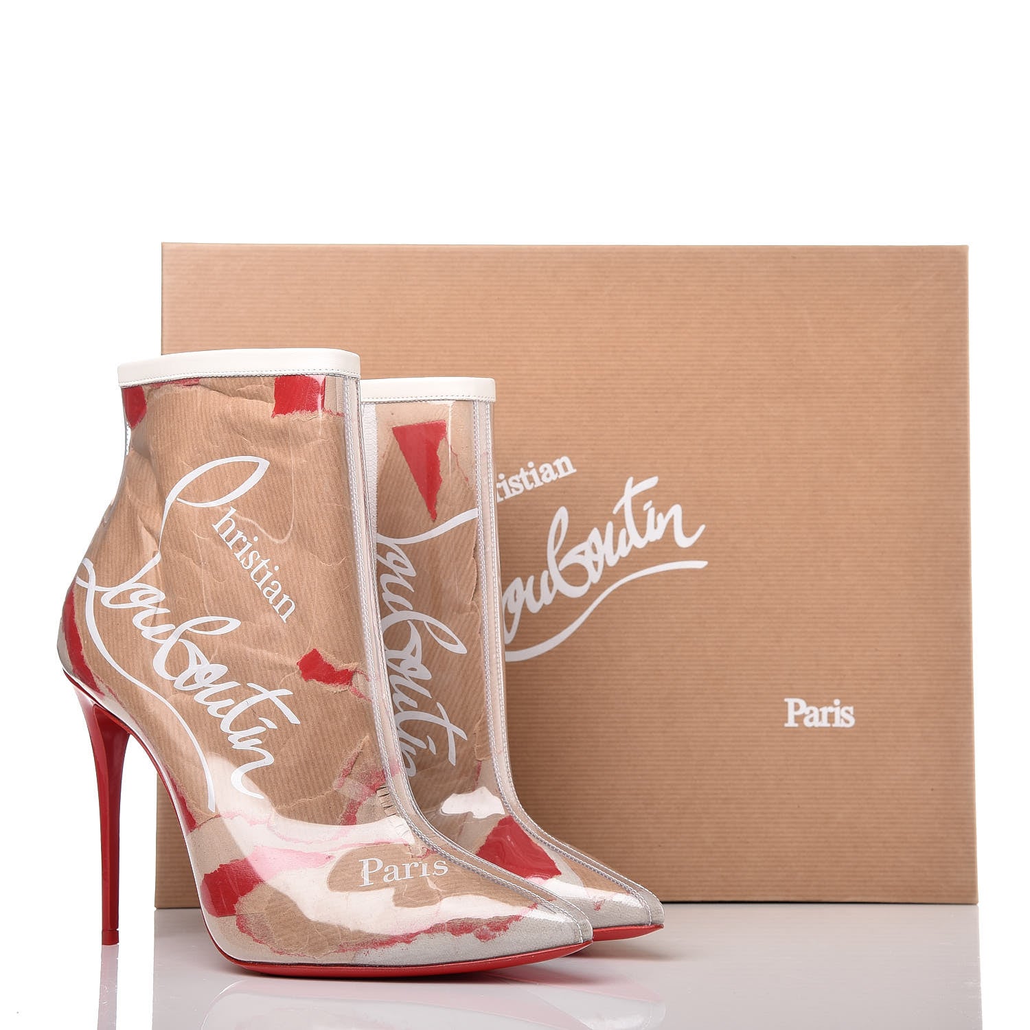 Christian Louboutin PVC Loubi So Kate Booty 100 Ankle Boots 40 Kraft 9 of 9