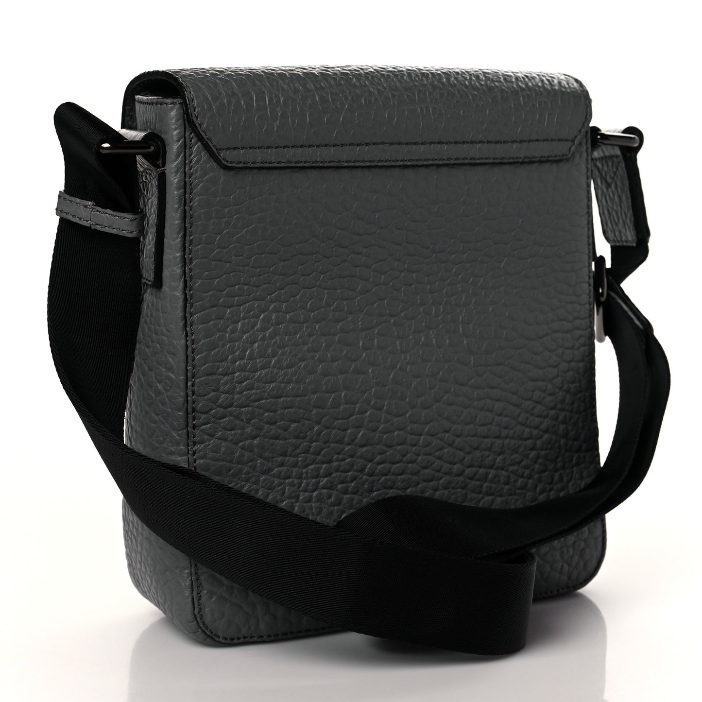 Grainy Calfskin Heritage Grain Mini Crossbody Bag Grey