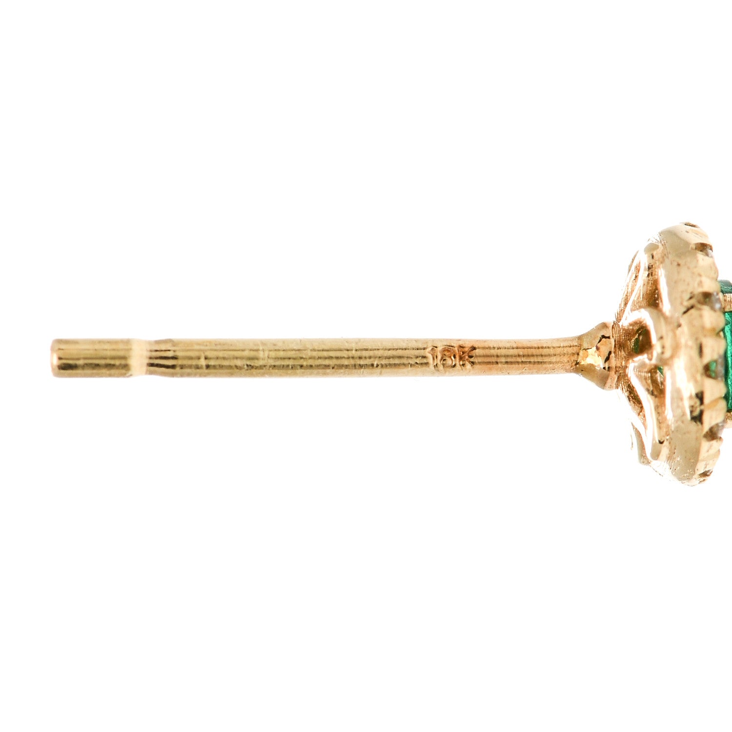 Suzanne Kalan 18K Yellow Gold Diamond Emerald Stud Earrings 4 of 5
