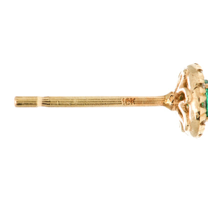 Suzanne Kalan 18K Yellow Gold Diamond Emerald Stud Earrings 4 of 5