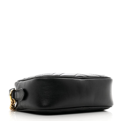 Gucci Calfskin Matelasse Mini GG Marmont Chain Shoulder Bag Black 4 of 11