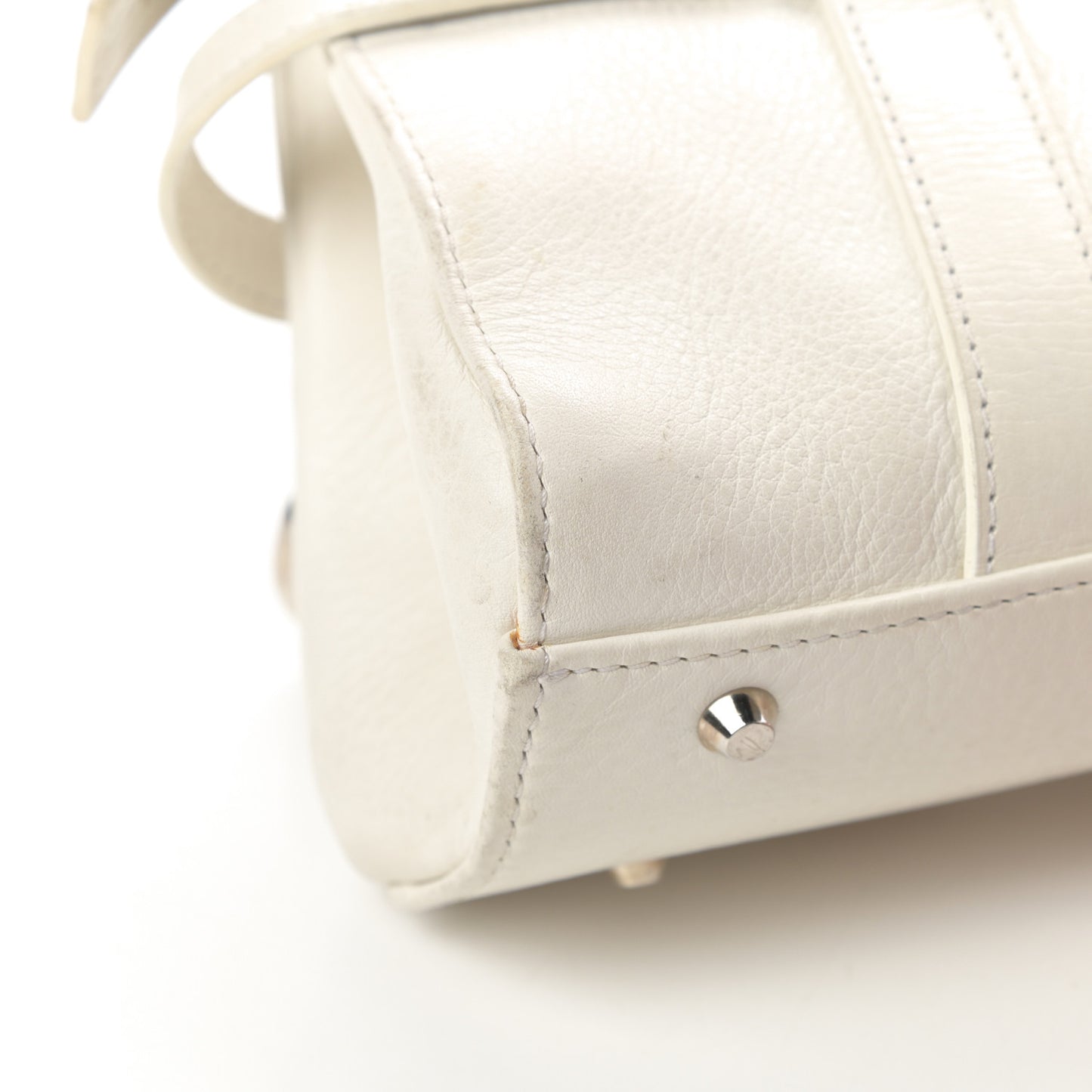 Calfskin Logo Charms Boston White