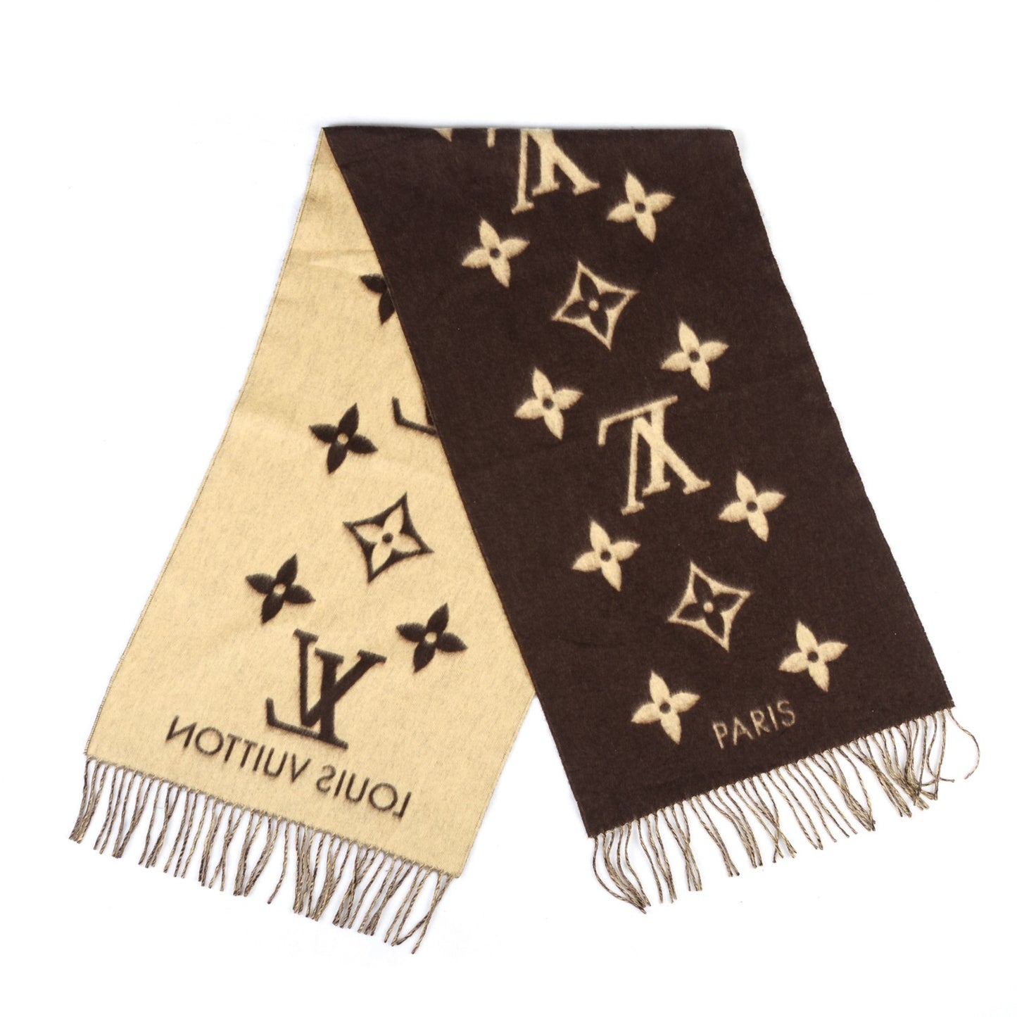 Cashmere Monogram Reykjavik Scarf Brown