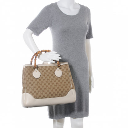 Gucci Monogram Medium Diana Bamboo Top Handle Tote Ivory 2 of 8