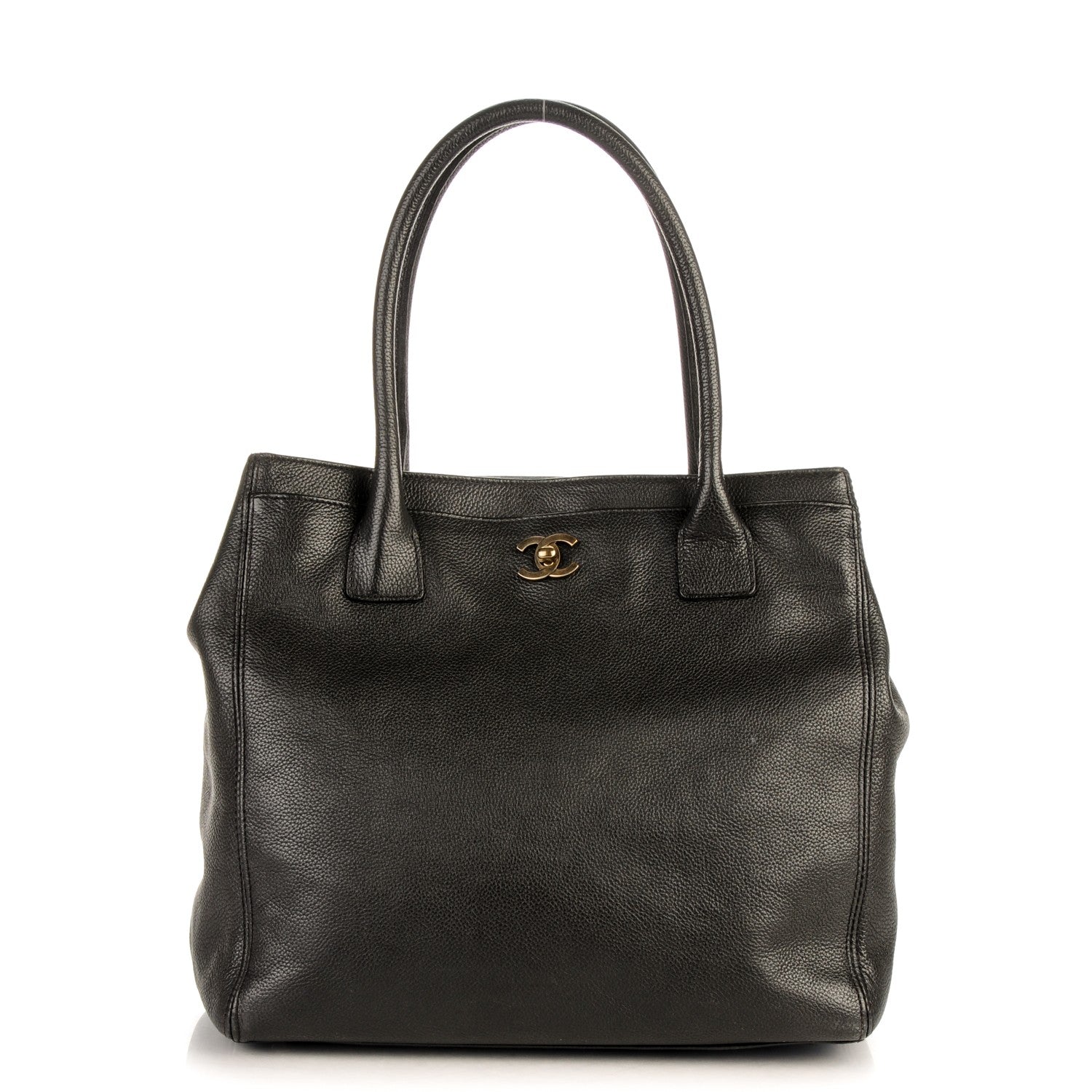 Chanel Calfskin Tall Cerf Tote Black 1 of 8