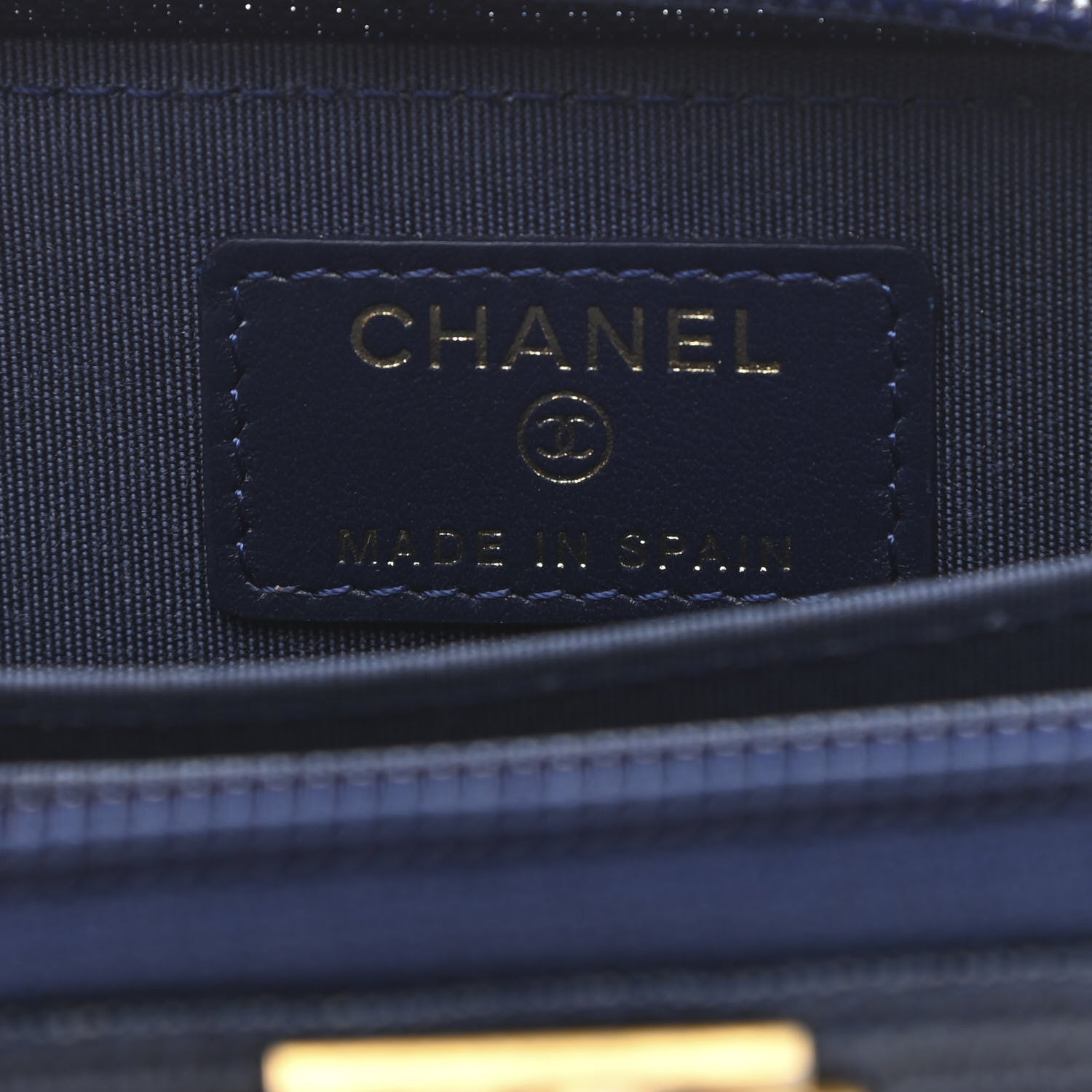 Chanel Caviar Quilted Boy Zip Around Coin Purse Wallet Dark Blue 6 of 8