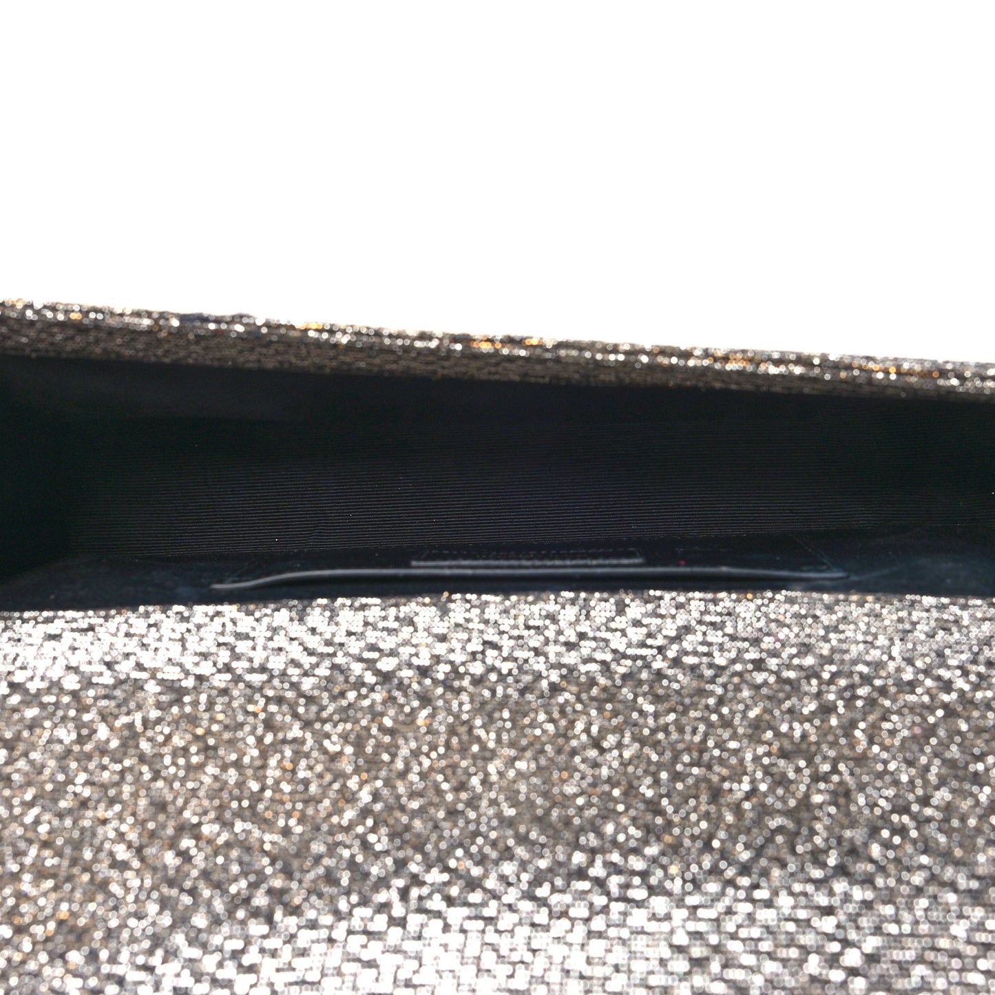 Metallic Canvas Woven Classic Monogram Kate Tassel Clutch Ciad Argento