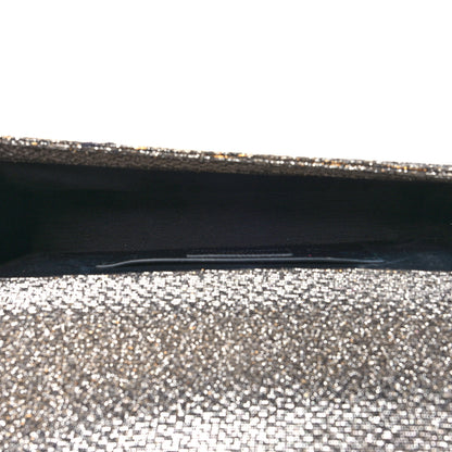 Saint Laurent Metallic Canvas Woven Classic Monogram Kate Tassel Clutch Ciad Argento 5 of 12