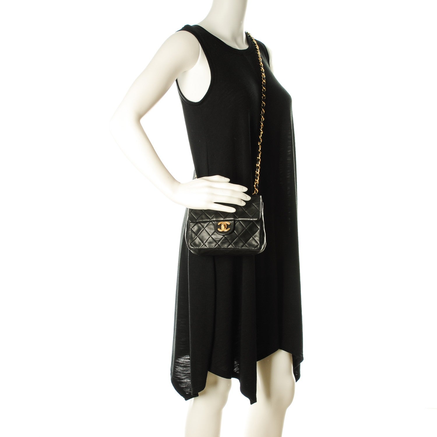 Chanel Lambskin Quilted Mini Square Flap Black 2 of 9