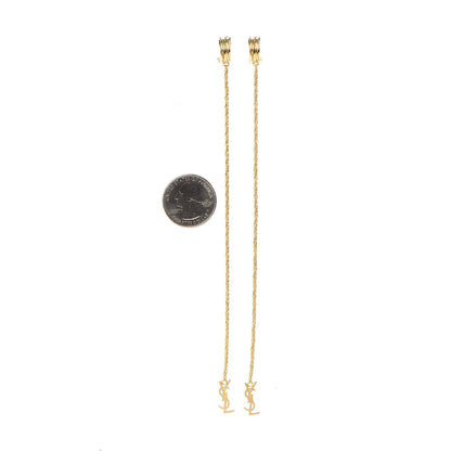 Saint Laurent Metal Opyum Clip On Drop Earrings Gold 2 of 5
