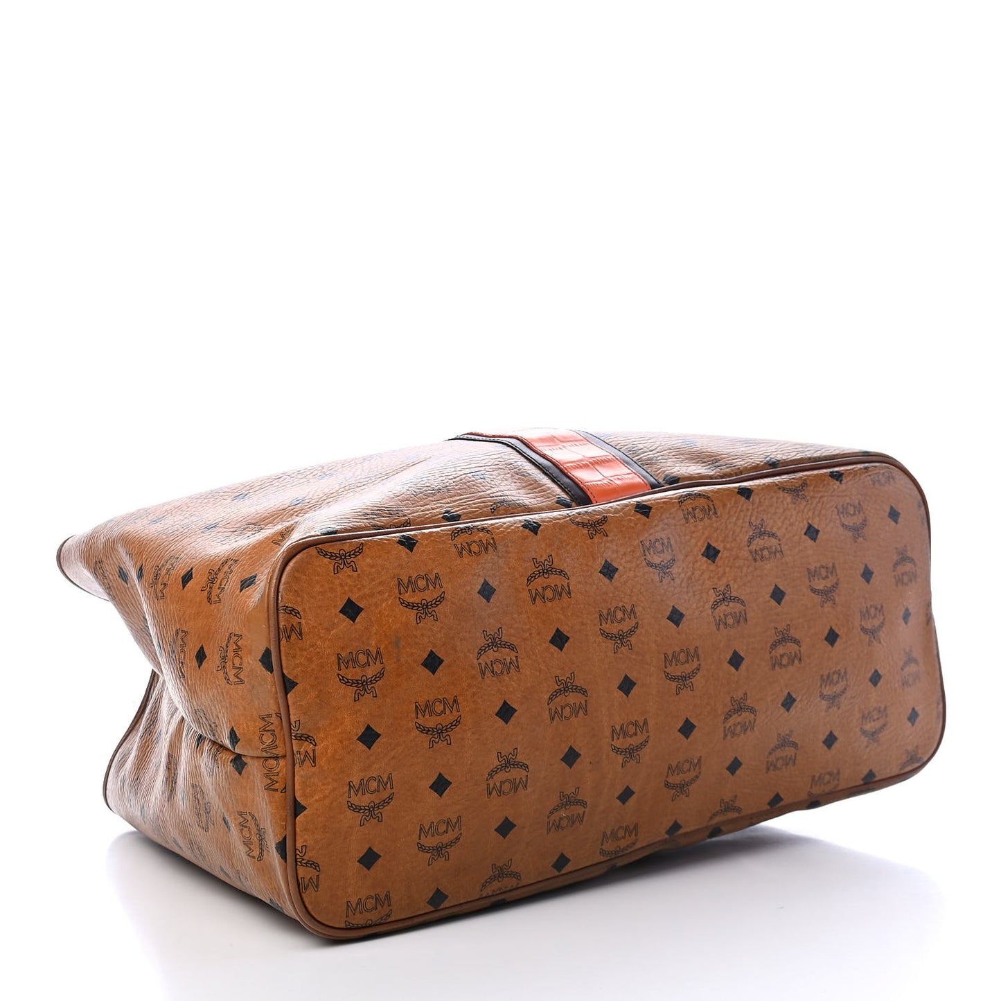 Visetos Crocodile Embossed Medium Liz Shopper Tote Cognac