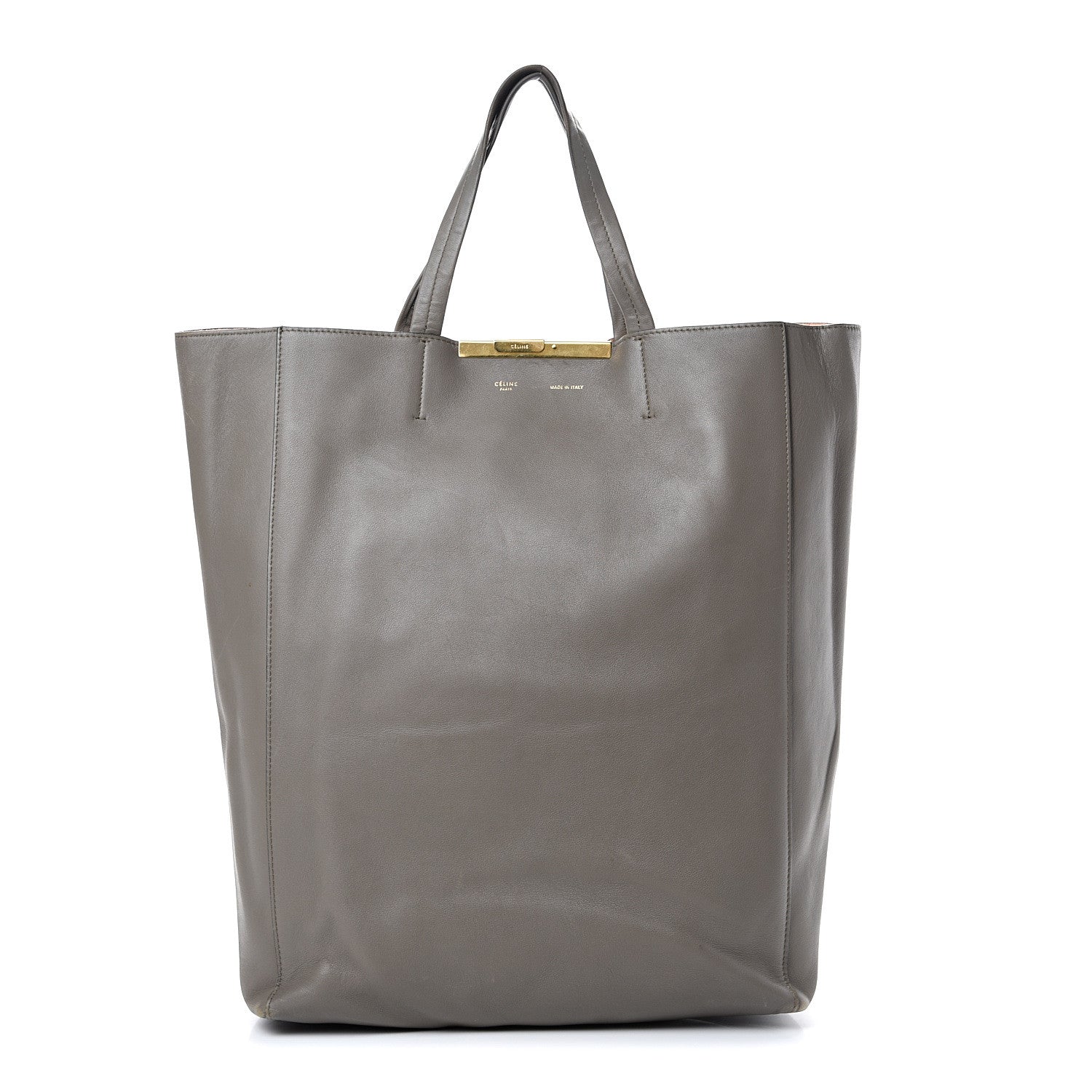 Celine Calfskin Clasp Vertical Cabas Grey 1 of 15