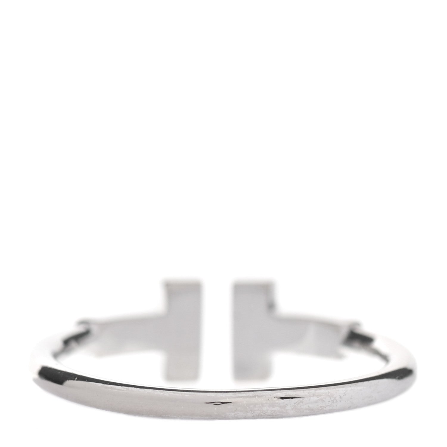 Tiffany 18K White Gold Blue Sapphire T Wire Ring 52 6 3 of 5