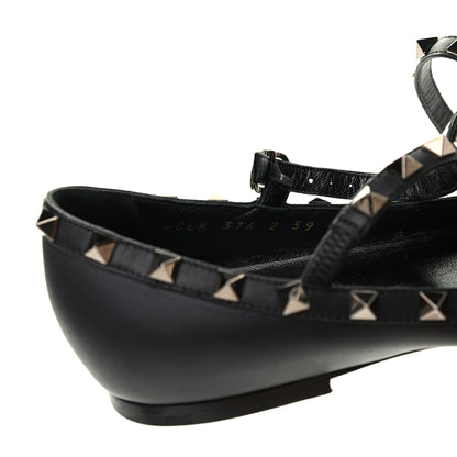 Valentino Garavani Nappa Rockstud Cage Ballerina Flats 39 Black 8 of 8