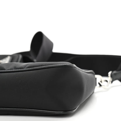 Prada Re-Nylon Saffiano Pocket Zippered Shoulder Bag Black 10 of 11