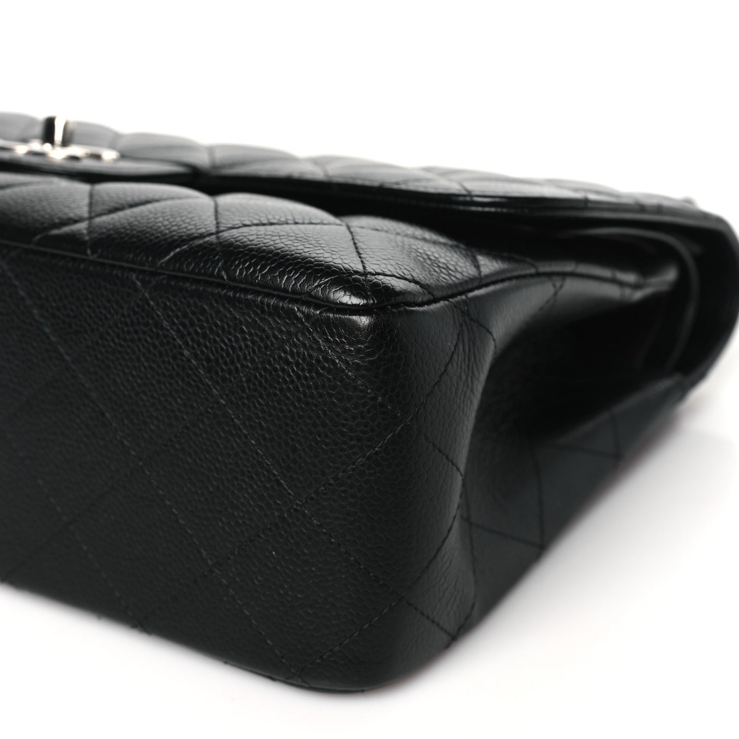 Caviar Quilted Jumbo Double Flap Black