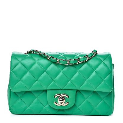 Chanel Lambskin Quilted Mini Rectangular Flap Green 1 of 9