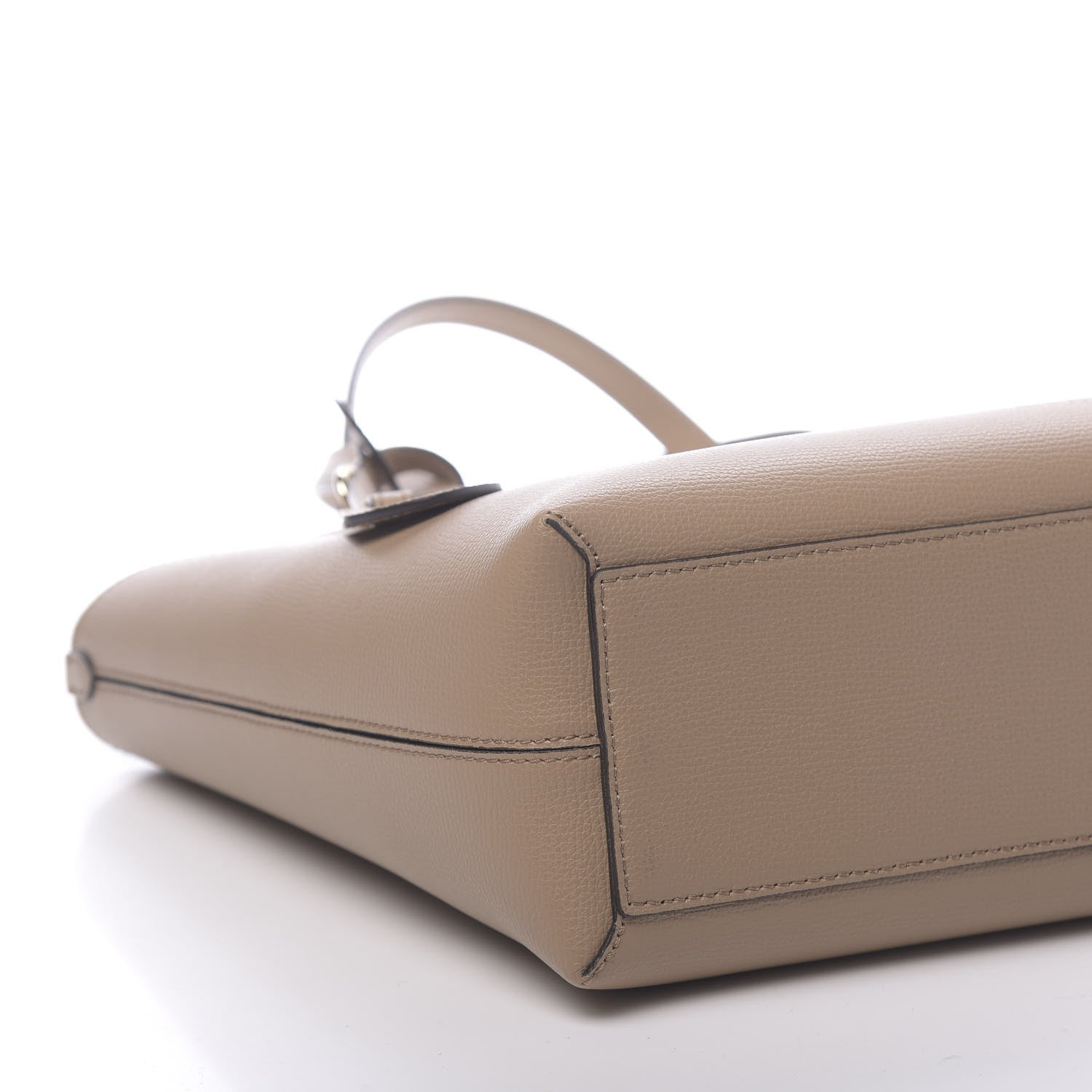 Burberry Grainy Calfskin Haymarket Check Small Reversible Tote Mid Camel 11 of 16