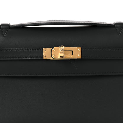 Hermes Swift Kelly Pochette Clutch Black 8 of 12