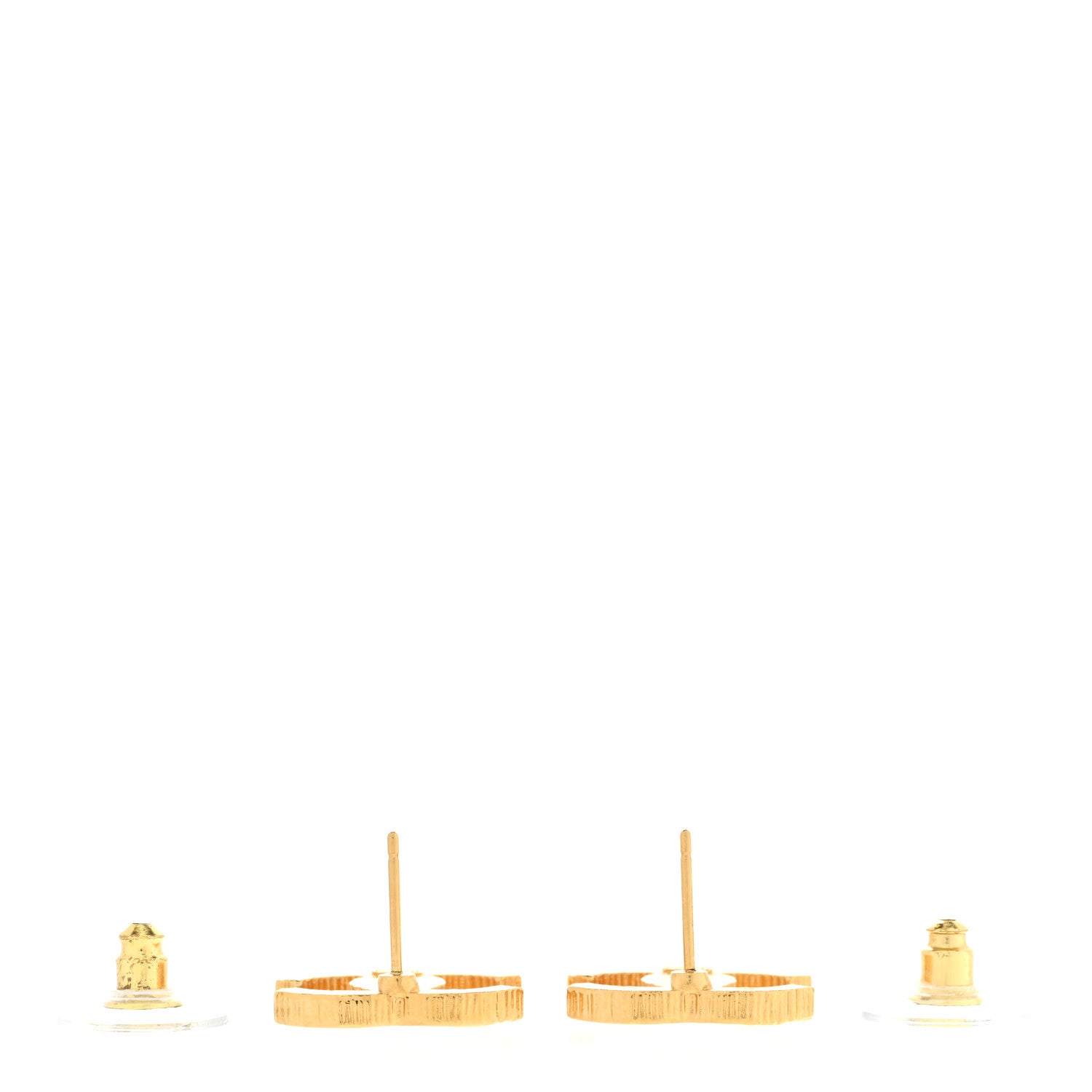 Chanel Metal Textured CC Earrings Gold 3 of 5