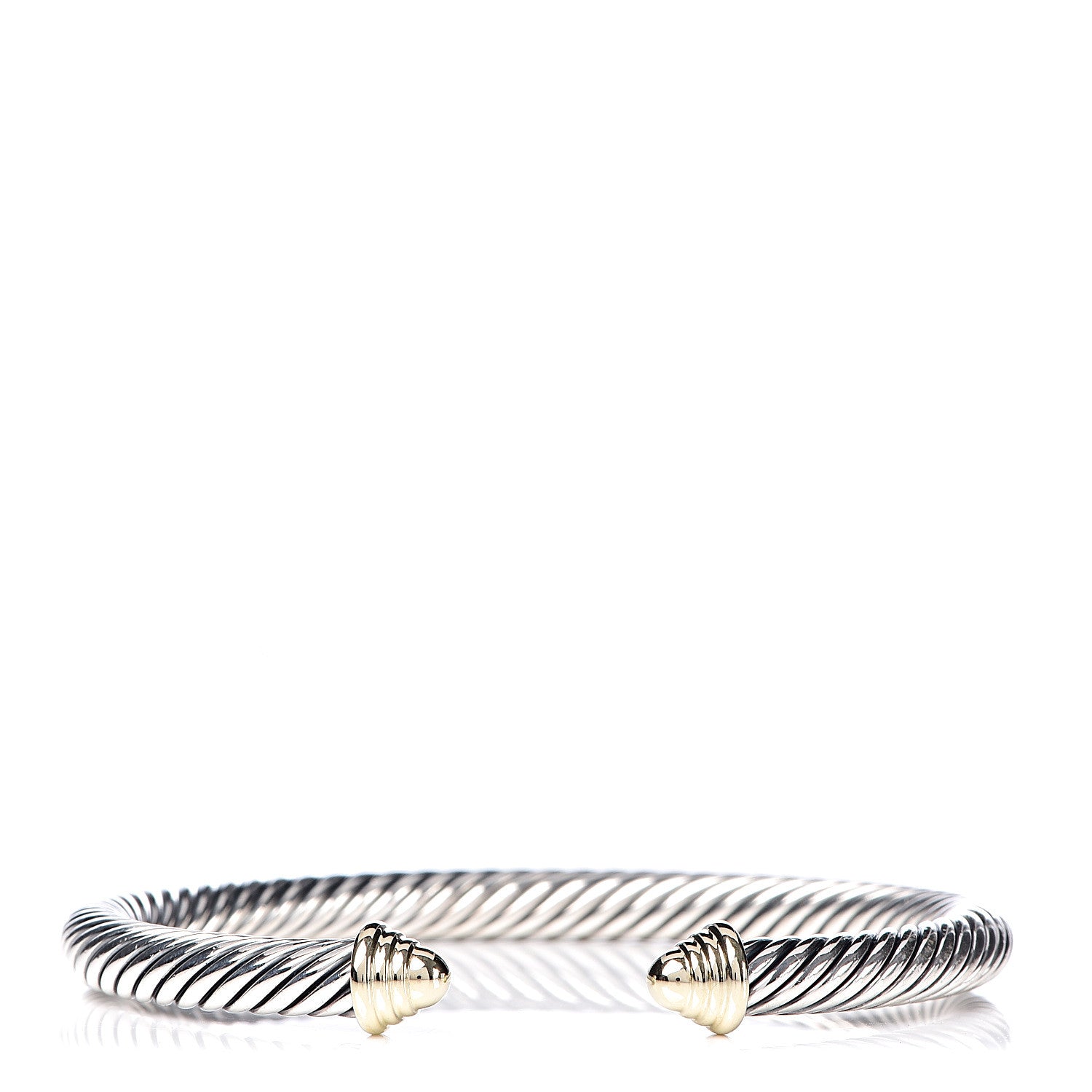 David Yurman Sterling Silver 14K Yellow Gold 5mm Cable Classics Bracelet 1 of 4