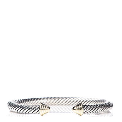 David Yurman Sterling Silver 14K Yellow Gold 5mm Cable Classics Bracelet 1 of 4