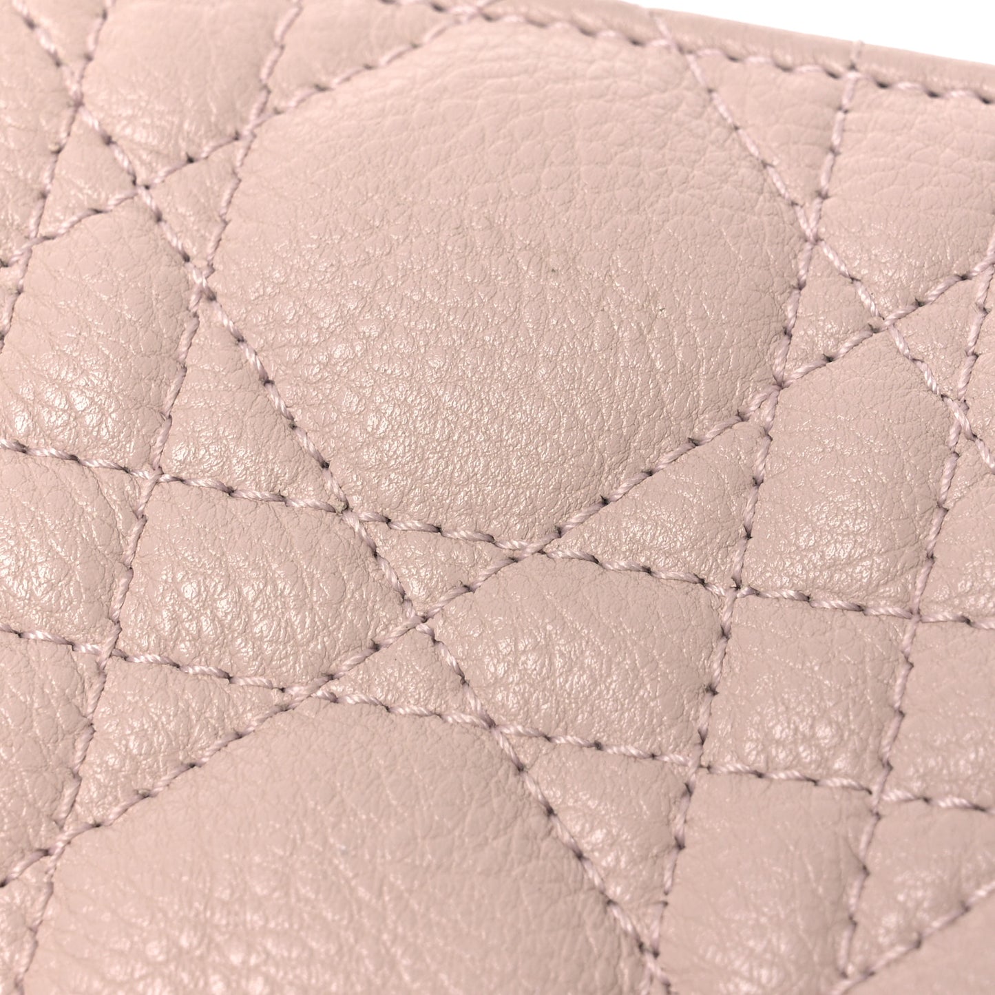 Grained Calfskin Supple Cannage Caro Dahlia Wallet Powder Pink