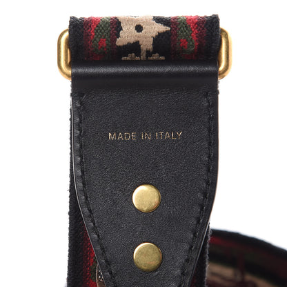 Christian Dior Canvas Embroidered Studded Bohemian Shoulder Strap Red 4 of 4